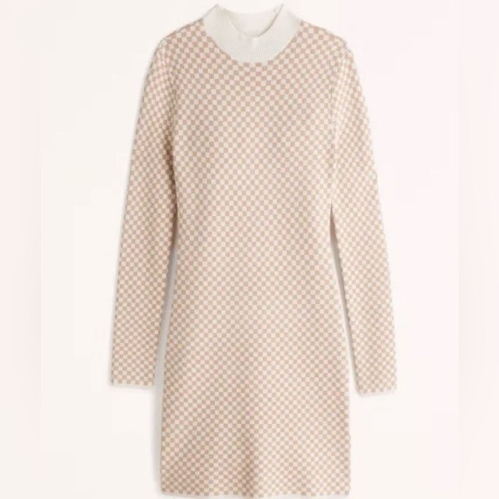 Abercrombie & Fitch Cream and Tan Knit Sweater Dress NWT